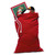 Red Velvet Santa Claus Toy Bag with Drawstring – One Size - IMAGE 1