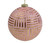 Pink and Gold Striped Matte Glass Christmas Ball Ornament 4" (100mm) - IMAGE 3