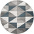 5.25' Geometric Patterned Gray and Blue Round Area Throw Rug - IMAGE 1