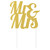 Club Pack of 12 Glittered Gold “MR & MRS” Cake Dessert Topper 9.5" - IMAGE 1