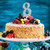 Club pack of 12 Glittered Silver '8' Party Cake Dessert Toppers 6” - IMAGE 2