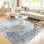 2.5' x 7.25' Persian Style Teal Blue and Gray Rectangular Area Throw Rug Runner - IMAGE 4