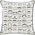 18" Black and Ivory Script Printed Square Throw Pillow Cover - IMAGE 1