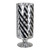 12" Silver and Clear Swirl Striped Glass Candle Holder - IMAGE 1