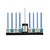 11.25" White and Blue Hand Painted Texting Menorah - IMAGE 2
