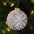 Matte White and Pink Floral Glass Hanging Christmas Ball Ornament 3.75" (95mm) - IMAGE 2