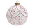 Matte White and Pink Floral Glass Hanging Christmas Ball Ornament 3.75" (95mm) - IMAGE 3