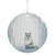 4" Silvery Blue Arctic Fox Porcelain Disc Christmas Ornament
