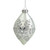 Matte Silver Glittery Snowflake Glass Christmas Finial Ornament 6" - IMAGE 1