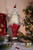 Set of 2 Clear and Red Gold Glitter Santa LED lighted Christmas Tabletop Decor 13.5" - IMAGE 1