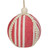 4.75" Red and White Striped Ball Christmas Ornament with Rope Accent - IMAGE 3