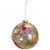 4.5" Pink Floral Applique Glass Ball Christmas Ornament - IMAGE 1
