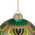 4.5" Green Gold Black Floral Bead and Jewel Glass Onion Christmas Ornament - IMAGE 3