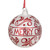 Shiny Red and White "MERRY CHRISTMAS" Glass Ball Ornament 4.5" (115mm) - IMAGE 1