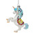 5.25" White and Blue Glitter Unicorn Glass Christmas Ornament - IMAGE 1