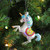5.25" White and Blue Glitter Unicorn Glass Christmas Ornament - IMAGE 5