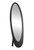 59" Black and Clear Contemporary Wooden Framed Oval Floor Mirror - IMAGE 1