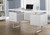60" White and Silver Contemporary U-Shaped Computer Desk - IMAGE 4