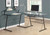 57" Black Contemporary L-Shaped Computer Desk with Tempered Glass - IMAGE 4