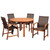 5-Piece Bahamas Ecualyptus Round Outdoor Patio Dining Set with Sling Chairs 45" - IMAGE 1