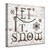 Brown and Gray "Let It Snow" Christmas Wrapped Square Wall Art Decor 12" x 12" - IMAGE 3