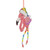 7.5" Pink Plush Flamingo with Rainbow Santa Hat Christmas Ornament - IMAGE 3