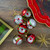 Striped Retro Reflector Christmas Glass Ball Ornaments - 2.75" (55mm) - Silver and Red - 6ct - IMAGE 2