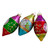 3ct Multi Color with Retro Reflectors Glass Finial Christmas Ornament Set 4.25" (100mm) - IMAGE 1
