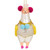 4" White and Yellow Happy Sparkly Llama with Rainbow Saddle Glass Christmas Ornament - IMAGE 3