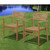 5-Piece Brown Alex Teak Round Outdoor Patio Dining Set 47" - IMAGE 4