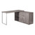 57" Taupe Brown and Gray Contemporary L-Shaped Computer Desk - IMAGE 1