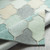 8' Geometrical Trellis Pattern Gray and Green Round Hand Tufted Wool Area Throw Rug - IMAGE 3