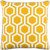 18" Yellow and White Hexagonal Pattern Square Woven Throw Pillow Cover with Piping Edge - IMAGE 1