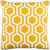 18" Yellow and White Hexagonal Pattern Square Woven Throw Pillow - Poly Filled - IMAGE 1