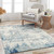 7.75' x 10.25' Distressed Gray and Blue Rectangular Area Throw Rug - IMAGE 2