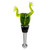 5" Green and Stainless Steel Handblown Glass Frog Wine Bottle Stopper - IMAGE 1