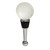 5" White and Stainless Steel Handblown Glass Tennis Ball Wine Bottle Stopper - IMAGE 1