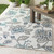 5.25' x 7.5' Blue and White Floral Rectangular Area Throw Rug - IMAGE 2
