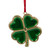 3.25" Green and Brass-Plated Shamrock Christmas Ornament with European Crystals - IMAGE 1