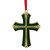 3.5" Green and Gold Layering Effect Cross Christmas Ornament with Crystals - IMAGE 1
