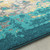 2' x 3' Abstract Style Blue and Beige Rectangular Polypropylene Area Throw Rug