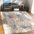 2' x 3' Pune Ivory and Blue Abstract Patterned Synthetic Area Rug - IMAGE 2