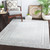 2'7" x 7'3" Geometric Floral Design Gray and White Synthetic Area Throw Rug Runner - IMAGE 2