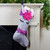 20" White Unicorn Face Christmas Stocking with Purple Bow and Cuff - IMAGE 2