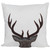 Faux Fur Reindeer Christmas Throw Pillow - 17.5" x 17.5" - Off-White and Brown - IMAGE 2