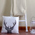 Faux Fur Reindeer Christmas Throw Pillow - 17.5" x 17.5" - Off-White and Brown - IMAGE 2