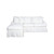 85” Warm White Cotton Fabric Slipcover for T-Cushion Sectional Sofa with Chaise - IMAGE 2