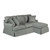 85” Gray Fabric Slipcover for T-Cushion Sectional Sofa with Chaise - IMAGE 1