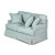 60” Cyan Blue T-cushion Loveseat Cover with Back and Seat Cushion Cover and Pillow Covers - IMAGE 3