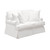 60” White T-cushion Loveseat Cover with Back and Seat Cushion Cover and Pillow Covers - IMAGE 1